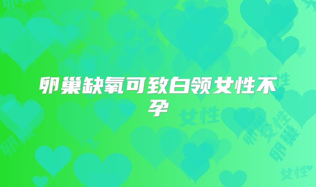 卵巢缺氧可致白领女性不孕