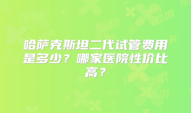 哈萨克斯坦二代试管费用是多少？哪家医院性价比高？