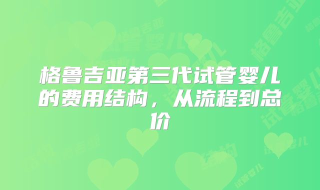 格鲁吉亚第三代试管婴儿的费用结构，从流程到总价