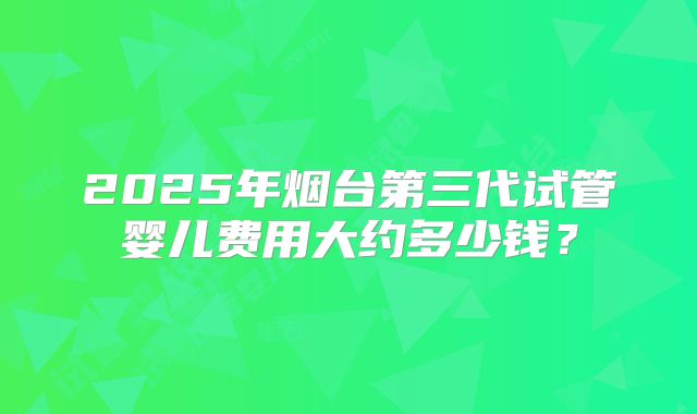 2025年烟台第三代试管婴儿费用大约多少钱？
