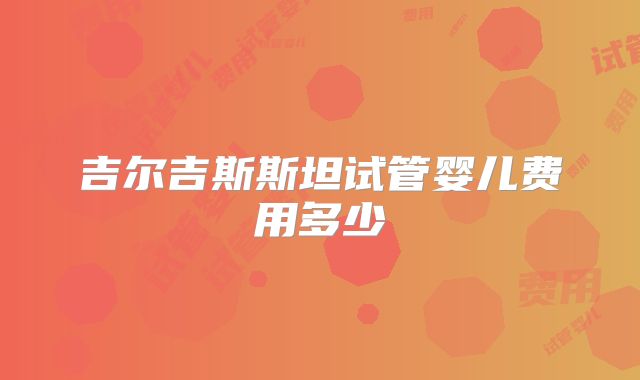 吉尔吉斯斯坦试管婴儿费用多少