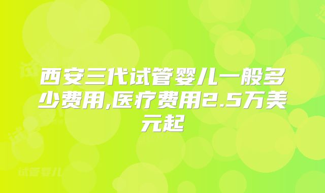 西安三代试管婴儿一般多少费用,医疗费用2.5万美元起