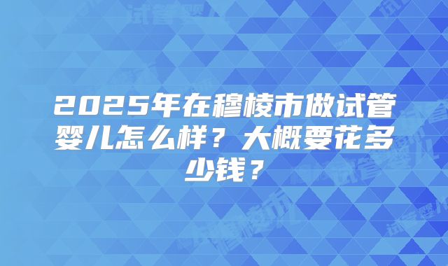 2025年在穆棱市做试管婴儿怎么样？大概要花多少钱？