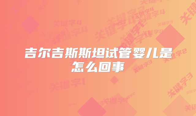 吉尔吉斯斯坦试管婴儿是怎么回事
