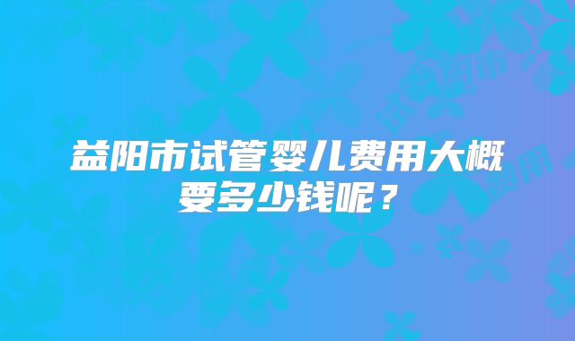 益阳市试管婴儿费用大概要多少钱呢?