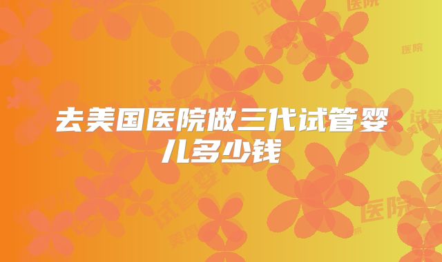 去美国医院做三代试管婴儿多少钱