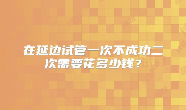 在延边试管一次不成功二次需要花多少钱？