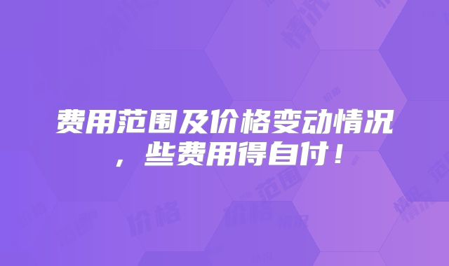 费用范围及价格变动情况，些费用得自付！