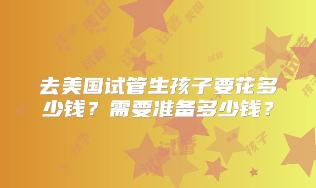去美国试管生孩子要花多少钱？需要准备多少钱？