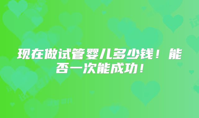 现在做试管婴儿多少钱!能否一次能成功!