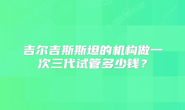 吉尔吉斯斯坦的机构做一次三代试管多少钱？