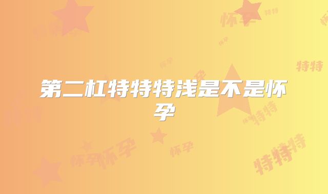 第二杠特特特浅是不是怀孕