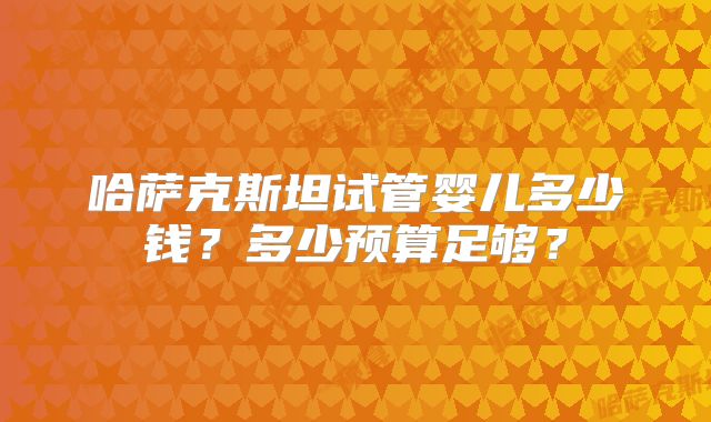 哈萨克斯坦试管婴儿多少钱？多少预算足够？