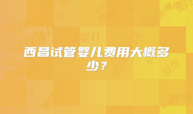 西昌试管婴儿费用大概多少？