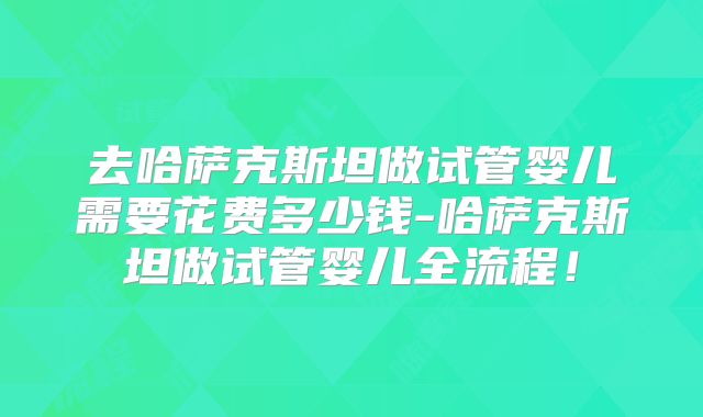去哈萨克斯坦做试管婴儿需要花费多少钱-哈萨克斯坦做试管婴儿全流程!