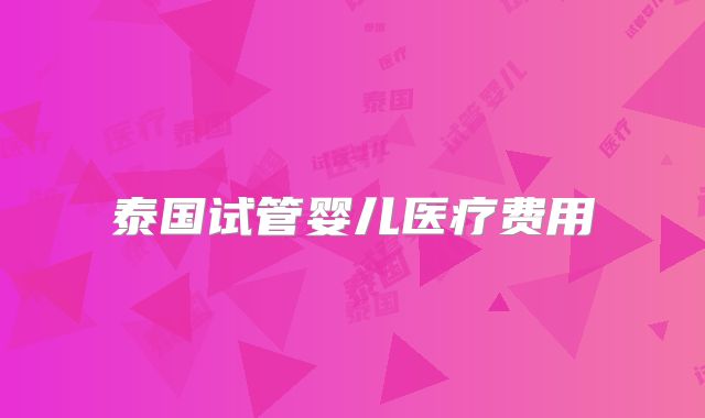 泰国试管婴儿医疗费用