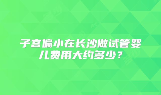 子宫偏小在长沙做试管婴儿费用大约多少?