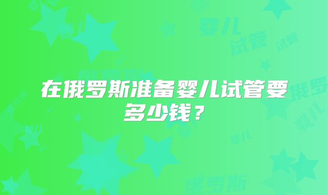 在俄罗斯准备婴儿试管要多少钱？