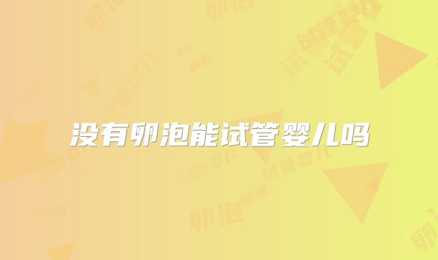 没有卵泡能试管婴儿吗