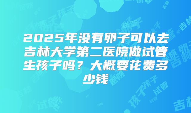 2025年没有卵子可以去吉林大学第二医院做试管生孩子吗?大概要花费多少钱