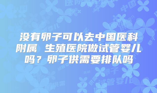 没有卵子可以去中国医科附属 生殖医院做试管婴儿吗？卵子供需要排队吗