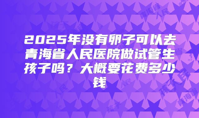 2025年没有卵子可以去青海省人民医院做试管生孩子吗？大概要花费多少钱