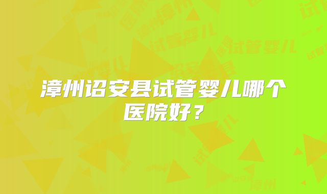 漳州诏安县试管婴儿哪个医院好？
