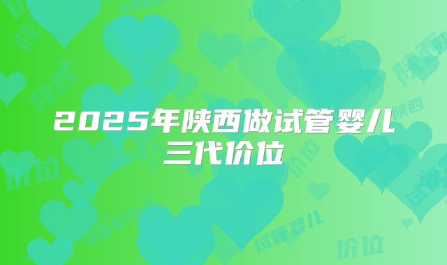 2025年陕西做试管婴儿三代价位