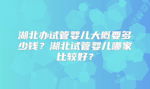 湖北办试管婴儿大概要多少钱?湖北试管婴儿哪家比较好?