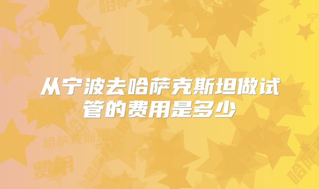 从宁波去哈萨克斯坦做试管的费用是多少