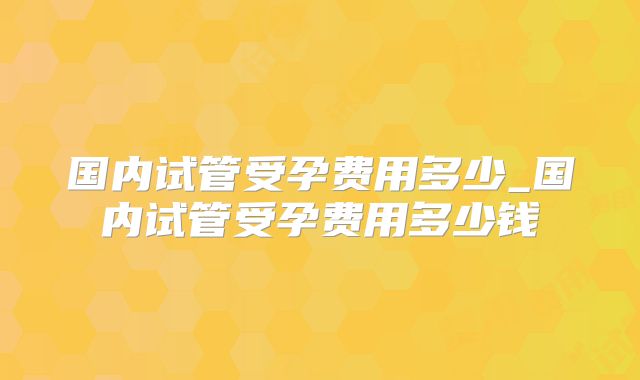 国内试管受孕费用多少_国内试管受孕费用多少钱