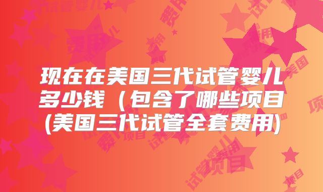 现在在美国三代试管婴儿多少钱（包含了哪些项目(美国三代试管全套费用)
