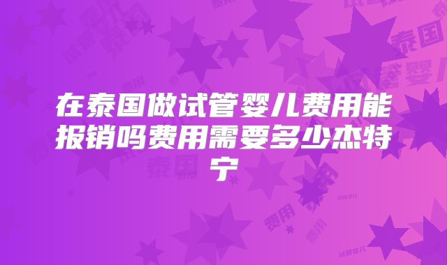 在泰国做试管婴儿费用能报销吗费用需要多少杰特宁