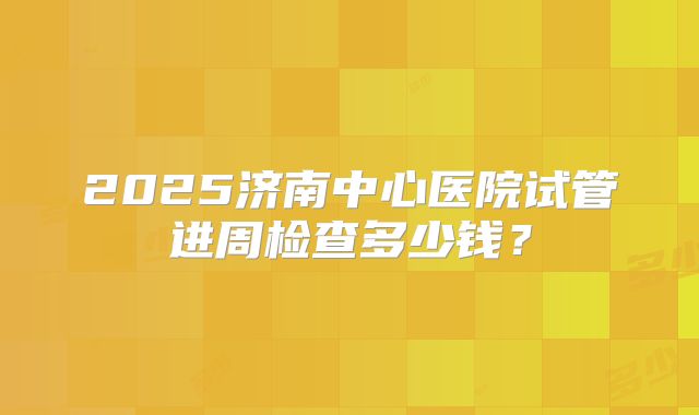 2025济南中心医院试管进周检查多少钱？