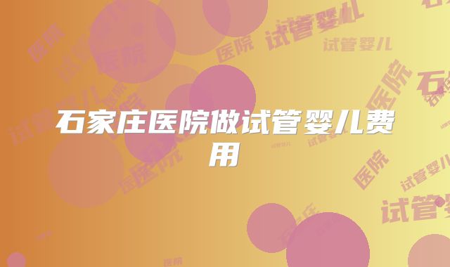 石家庄医院做试管婴儿费用