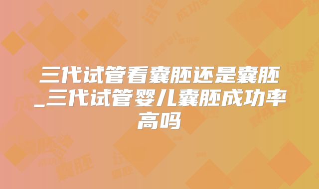三代试管看囊胚还是囊胚_三代试管婴儿囊胚成功率高吗