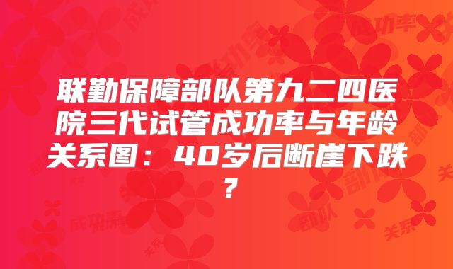 联勤保障部队第九二四医院三代试管成功率与年龄关系图：40岁后断崖下跌？