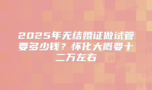 2025年无结婚证做试管要多少钱？怀化大概要十二万左右