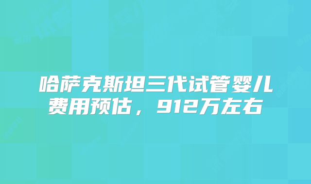 哈萨克斯坦三代试管婴儿费用预估，912万左右