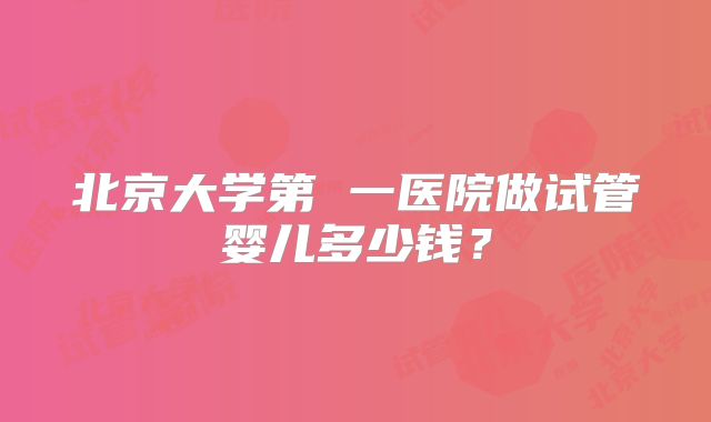 北京大学第 一医院做试管婴儿多少钱?
