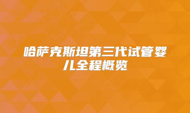 哈萨克斯坦第三代试管婴儿全程概览