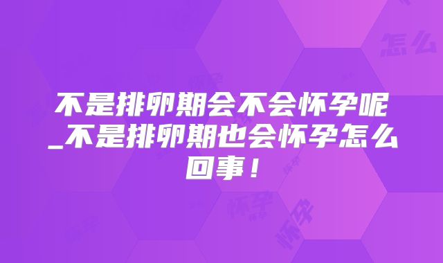 不是排卵期会不会怀孕呢_不是排卵期也会怀孕怎么回事！