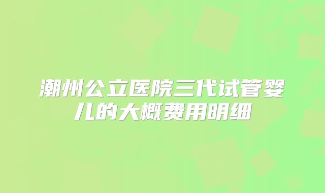 潮州公立医院三代试管婴儿的大概费用明细