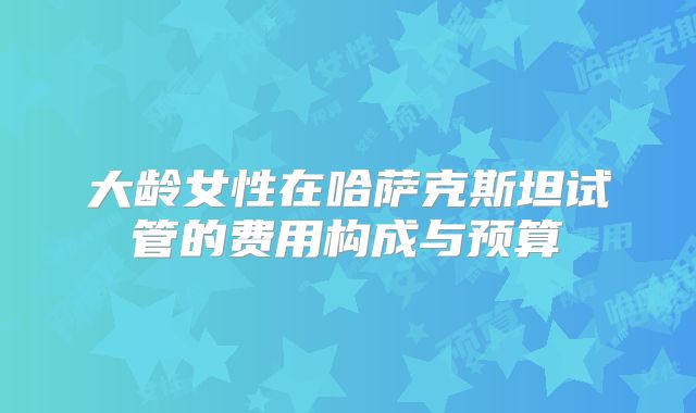 大龄女性在哈萨克斯坦试管的费用构成与预算