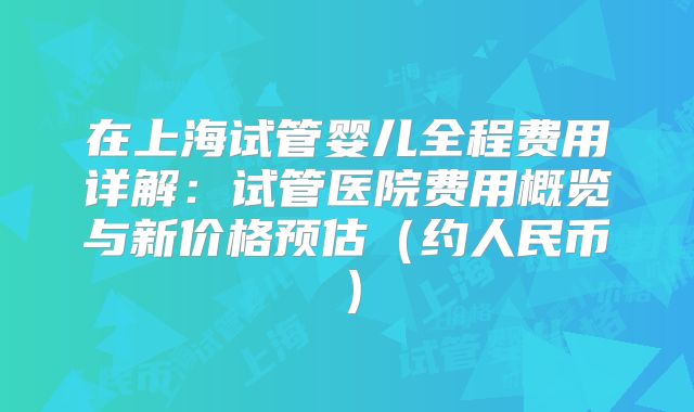 在上海试管婴儿全程费用详解：试管医院费用概览与新价格预估（约人民币）