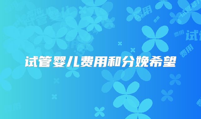 试管婴儿费用和分娩希望