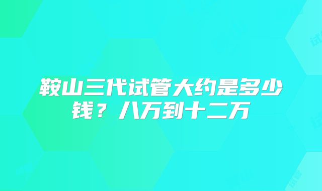鞍山三代试管大约是多少钱？八万到十二万