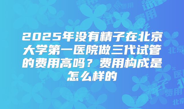 2025年没有精子在北京大学第一医院做三代试管的费用高吗?费用构成是怎么样的