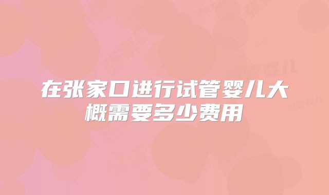 在张家口进行试管婴儿大概需要多少费用