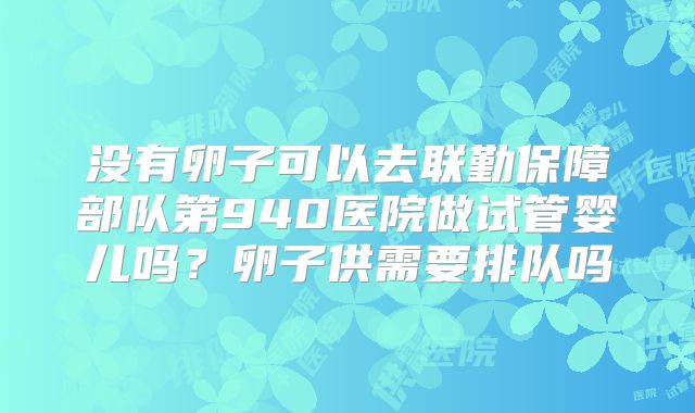 没有卵子可以去联勤保障部队第940医院做试管婴儿吗？卵子供需要排队吗